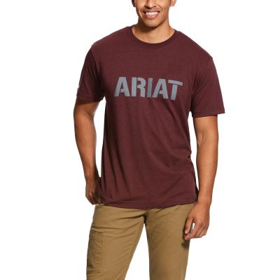 Ariat Rebar Cotton Strong Koyu Bordo Tişört Erkek (19770-391)